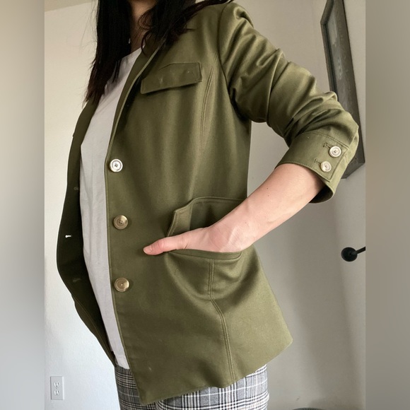 Liz Claiborne Military Style Olive Green Women’s Jacket Size 12P(fits size small - Picture 9 of 15